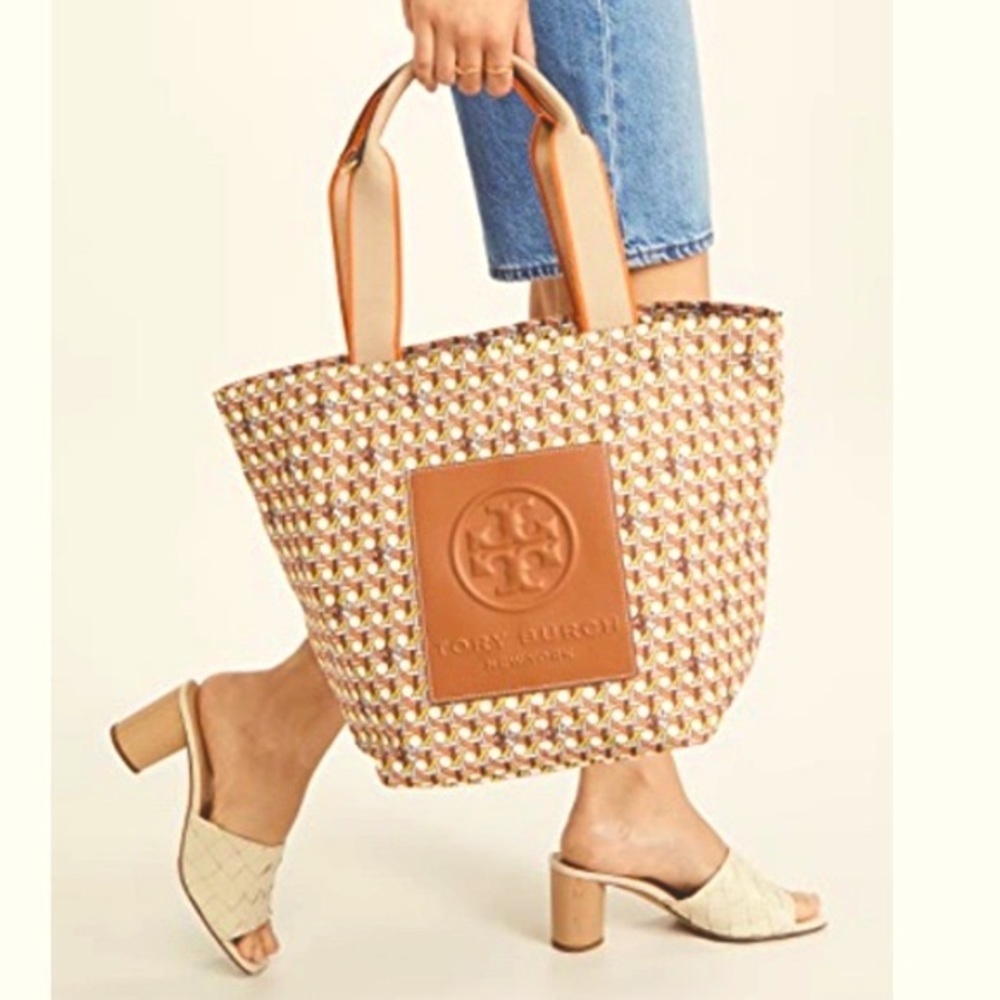 Tory Burch Basketweave Nylon Tote